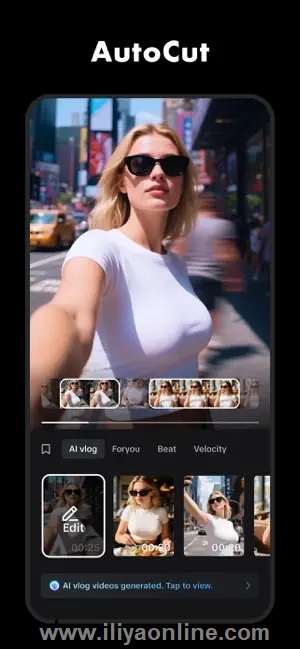 محیط CapCut در ios